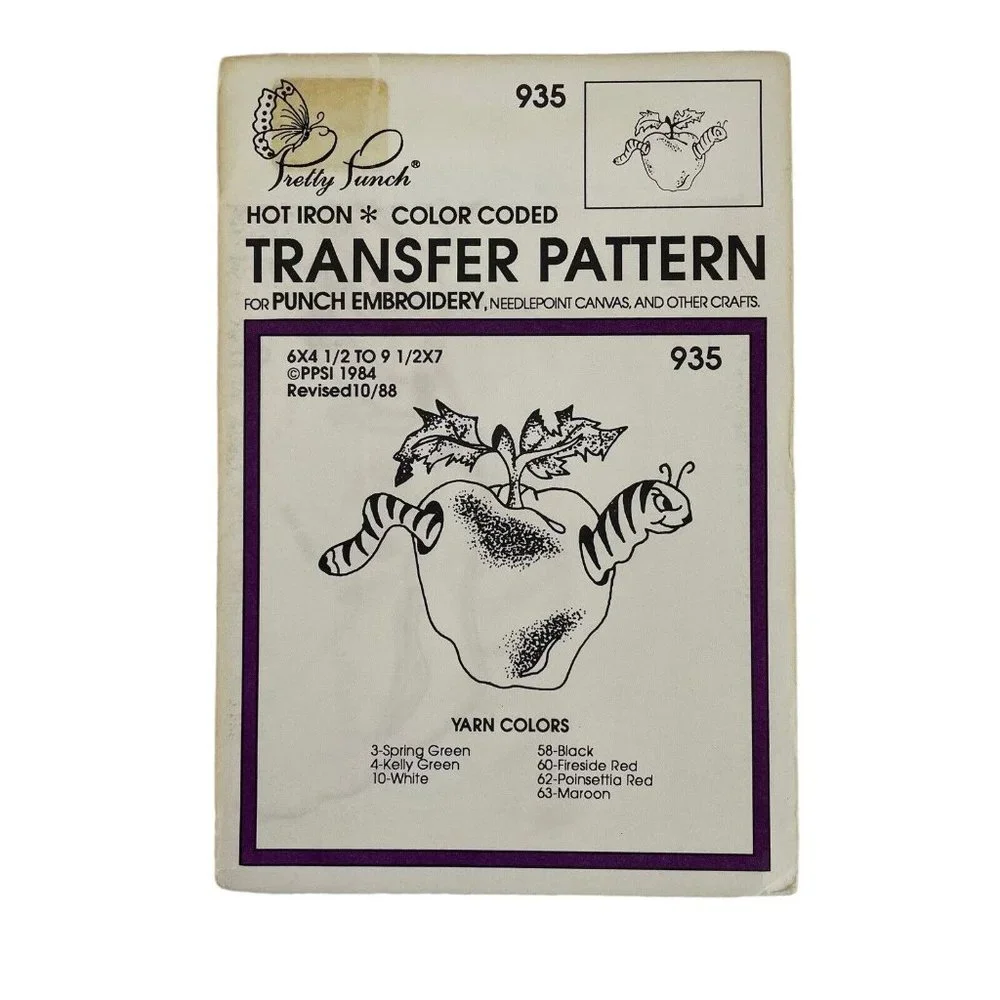 Pretty Punch Hot Iron Transfer Pattern‎ For Punch Embroidery Bears Dogs Apple